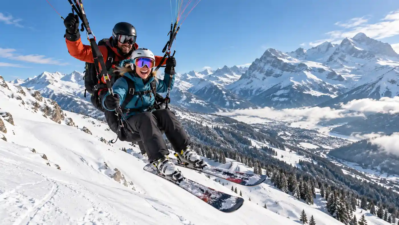 parapente ski en haute savoie