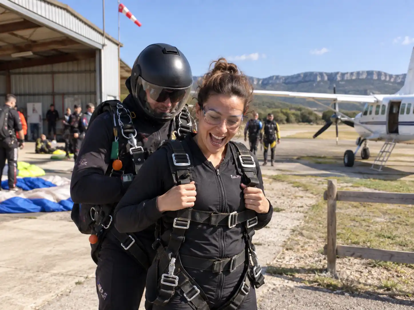 Saut en parachute Montpellier - Préparation au sol
