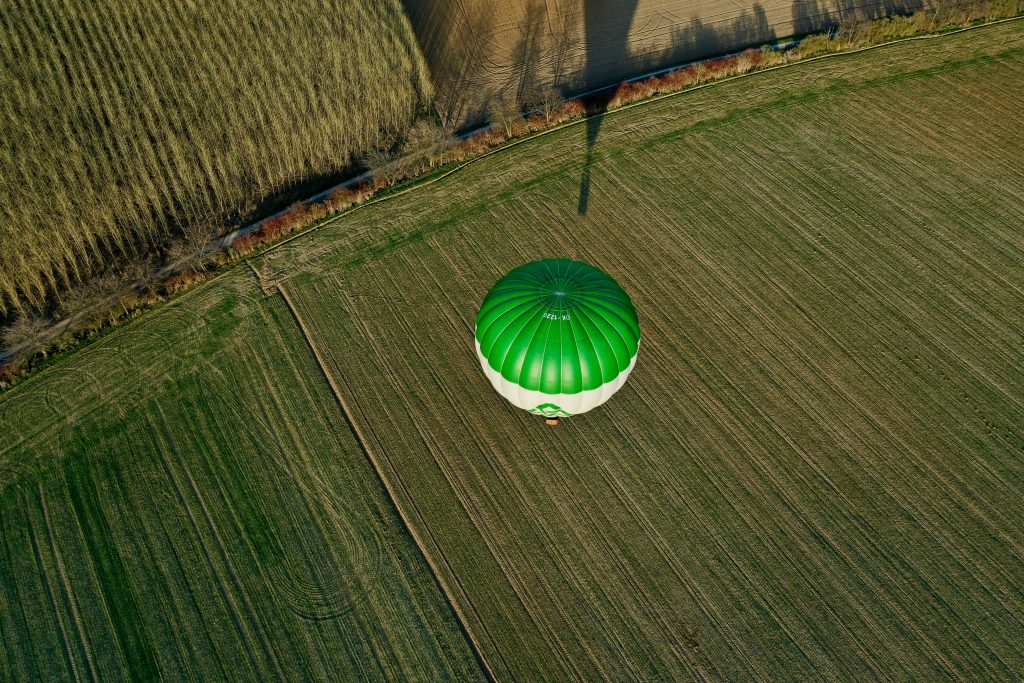 montgolfière vue d'en haut
