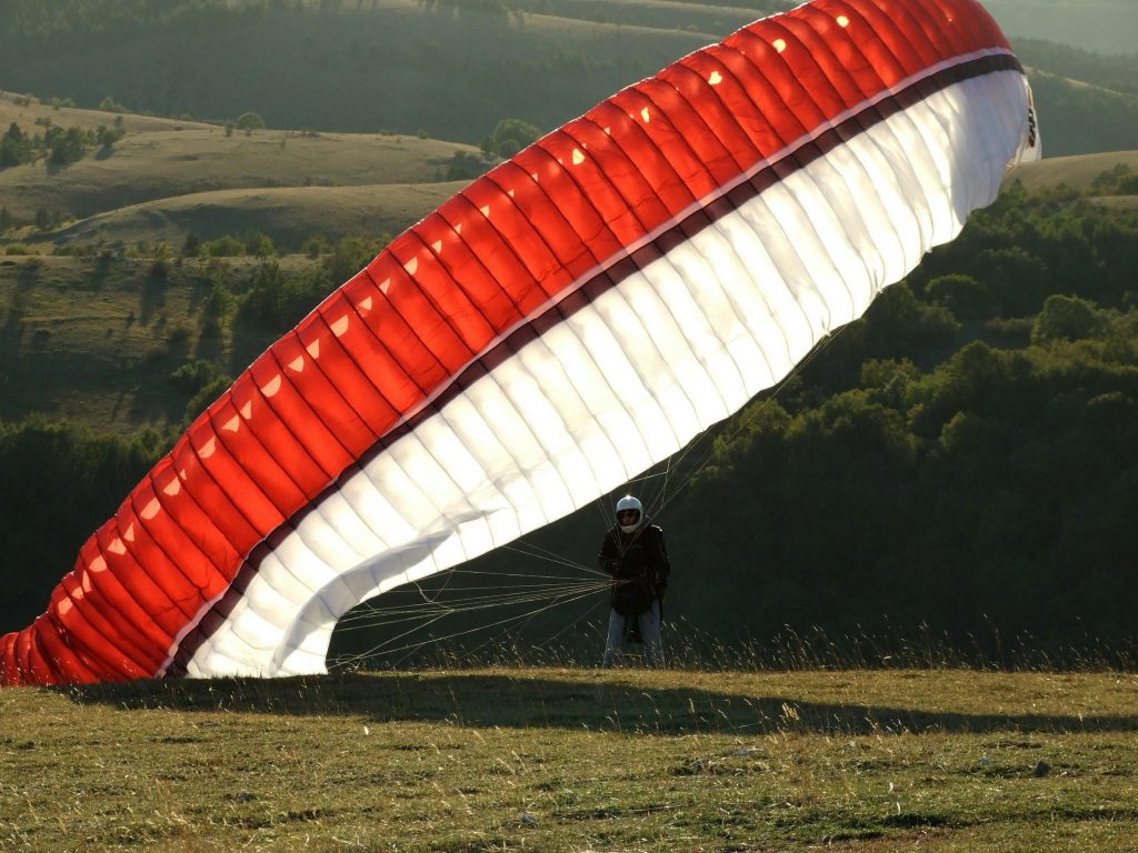 décollage en parapente