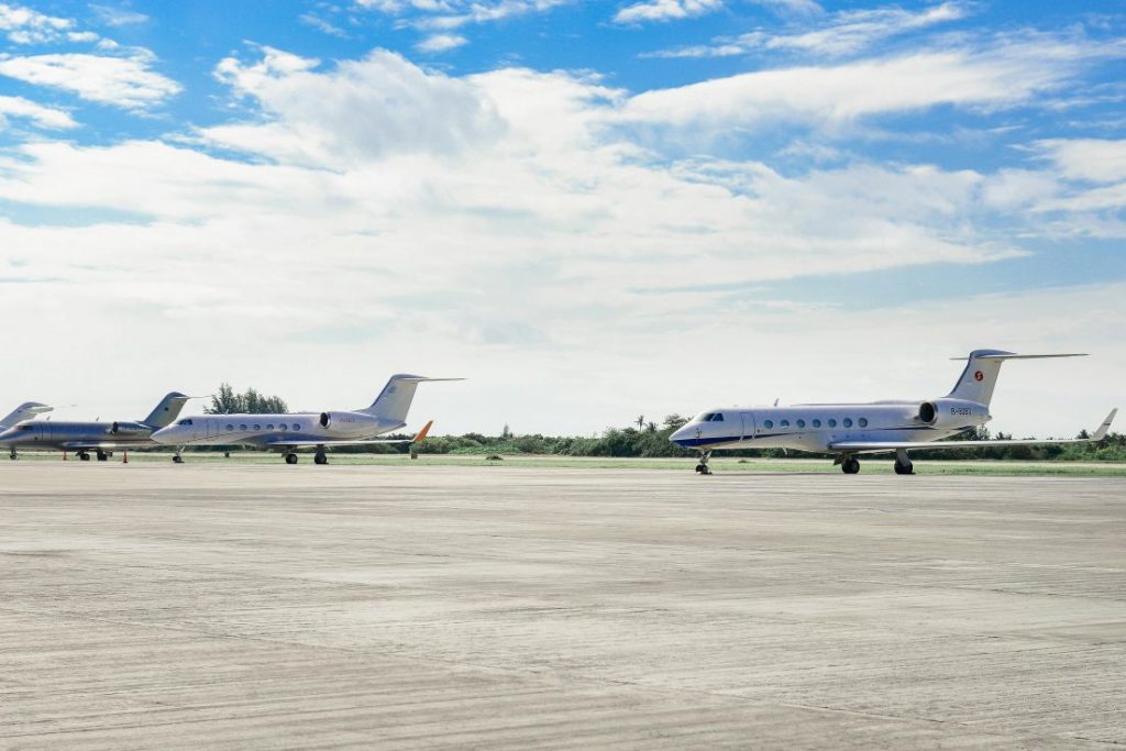 jet privé sur un parking